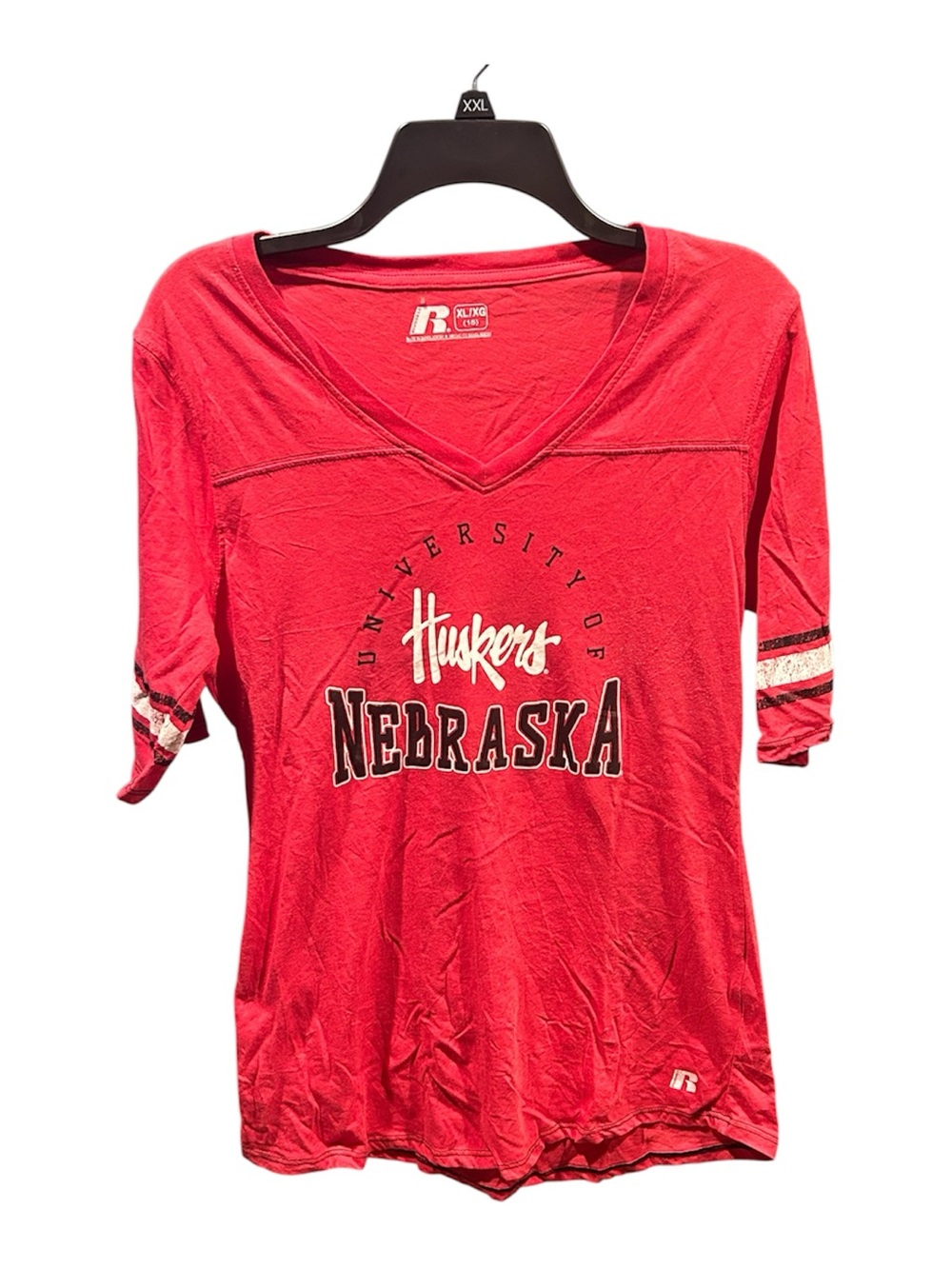 Russell Athletic Red Nebraska Huskers V-Neck Tee XL